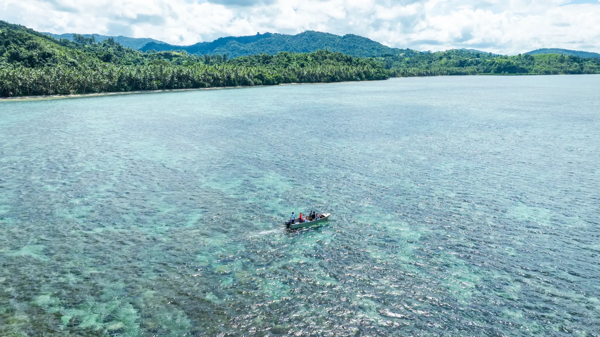 Fiji reef snorkeling drone