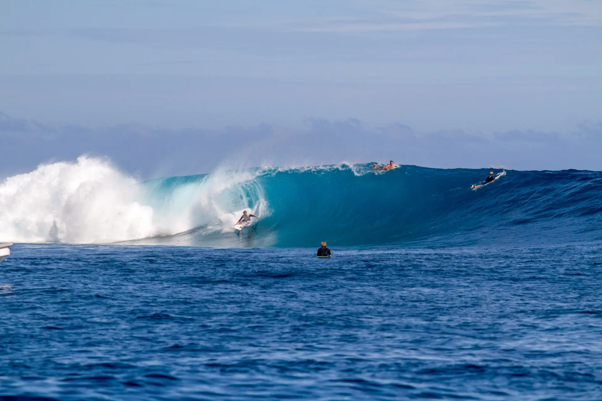 Surfing reef break Fiji