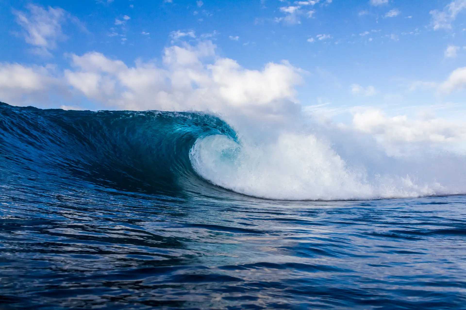 Surfing waves Fiji